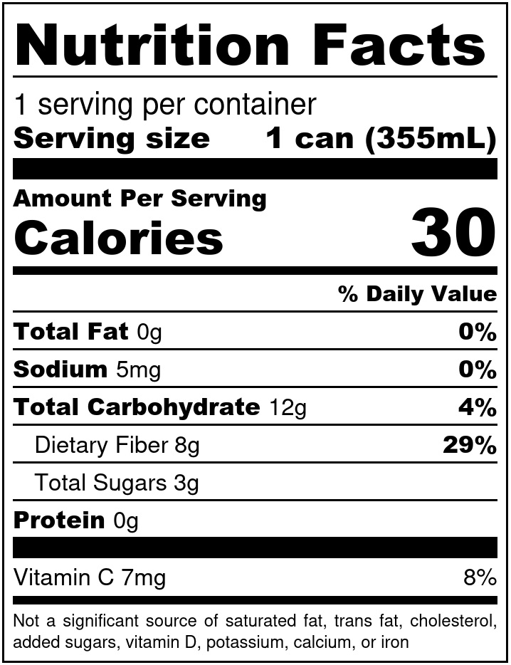 Lemon Iced Tea Nutrition Label